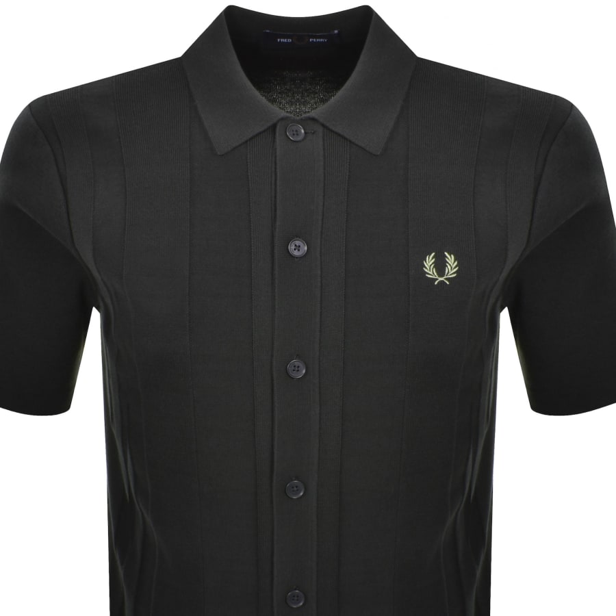 Image number 2 for Fred Perry Button Through Knit Polo Shirt Green