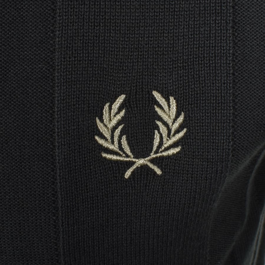 Image number 3 for Fred Perry Button Through Knit Polo Shirt Green