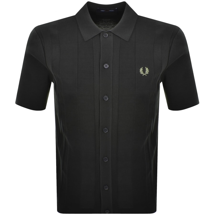 Image number 1 for Fred Perry Button Through Knit Polo Shirt Green