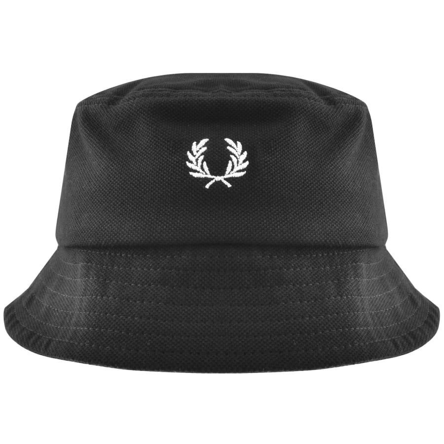 Image number 1 for Fred Perry Pique Bucket Hat Black