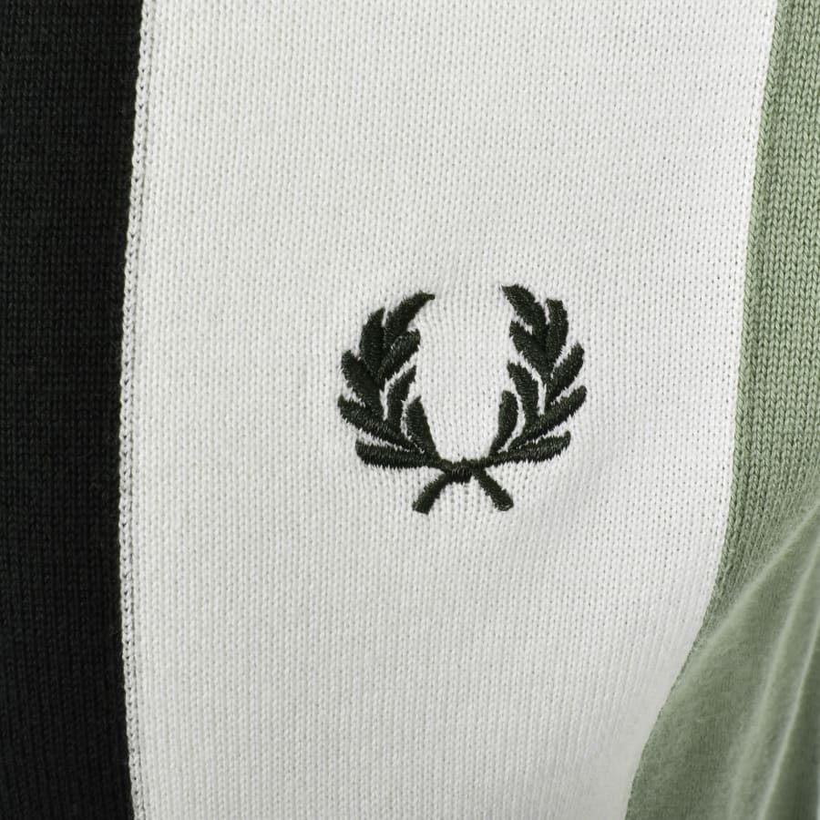 Image number 3 for Fred Perry Vertical Stripe Knit T Shirt Green