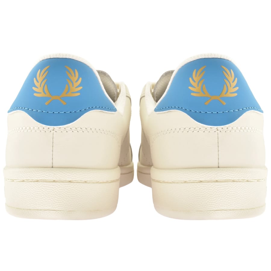 Image number 2 for Fred Perry B721 Leather Trainers Cream