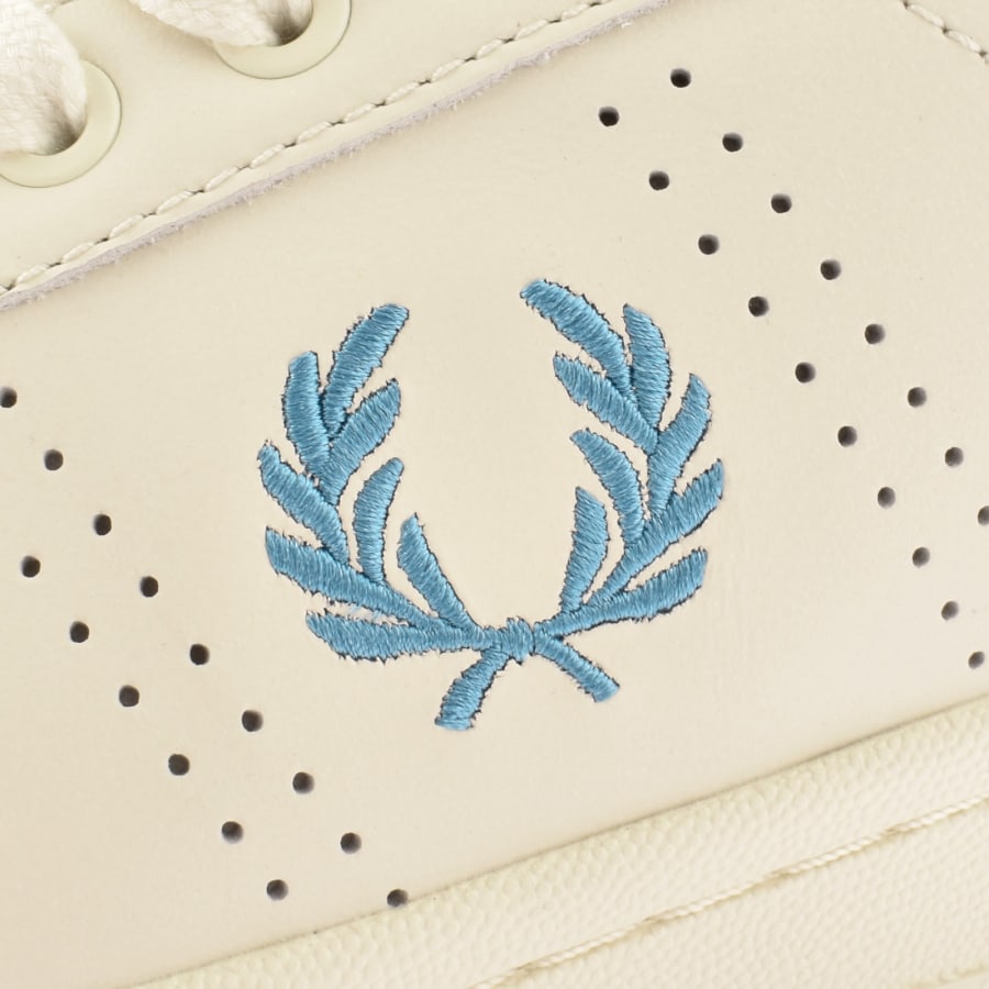 Image number 4 for Fred Perry B721 Leather Trainers Cream
