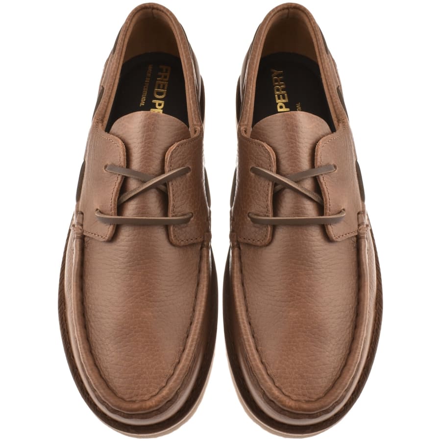 Image number 3 for Fred Perry Meaden Leather Shoe Brown