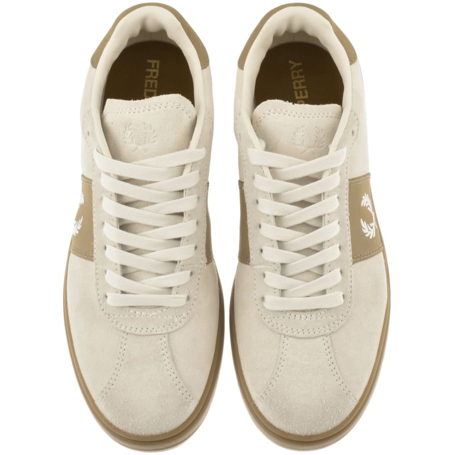 Image number 3 for Fred Perry B4 Suede Trainers Cream