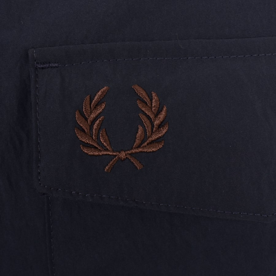 Image number 3 for Fred Perry Zip Pocket Overshirt Navy