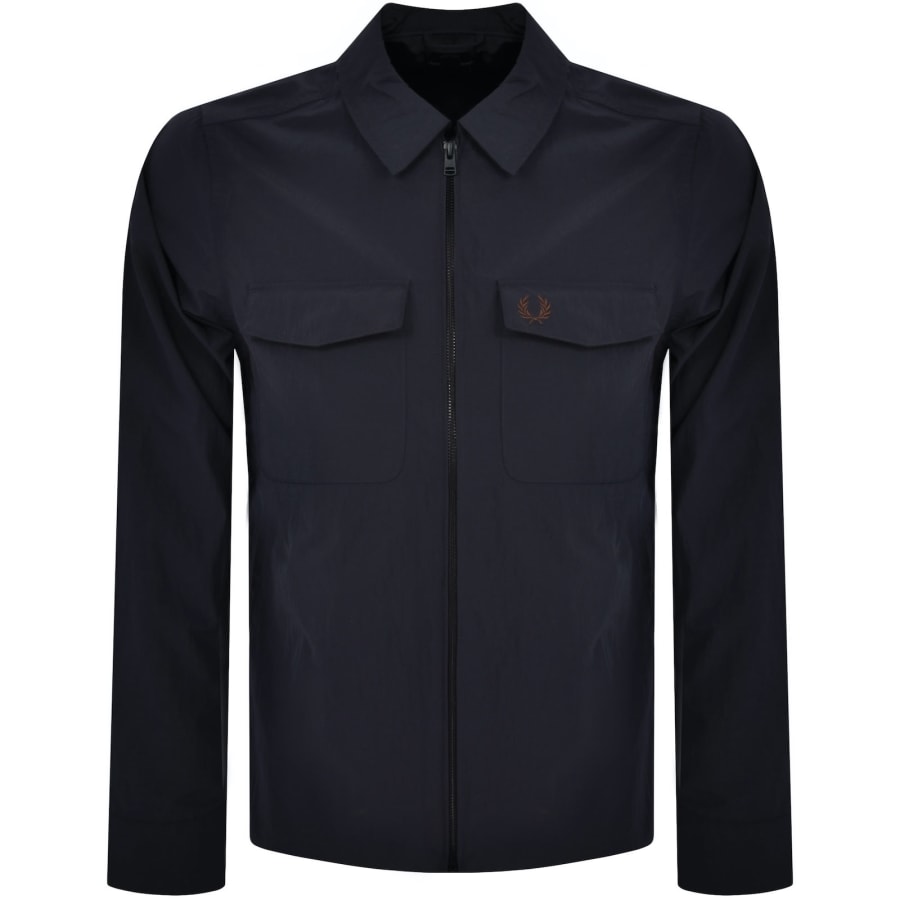 Image number 1 for Fred Perry Zip Pocket Overshirt Navy