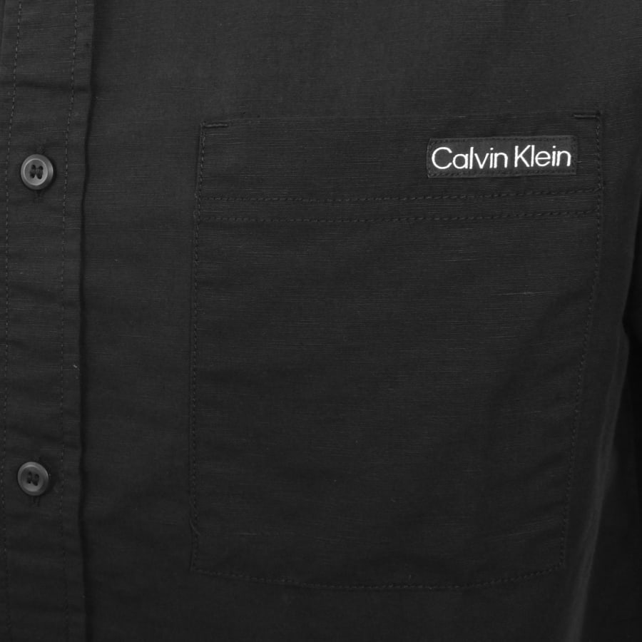 Image number 3 for Calvin Klein Jeans Linen Shirt Black