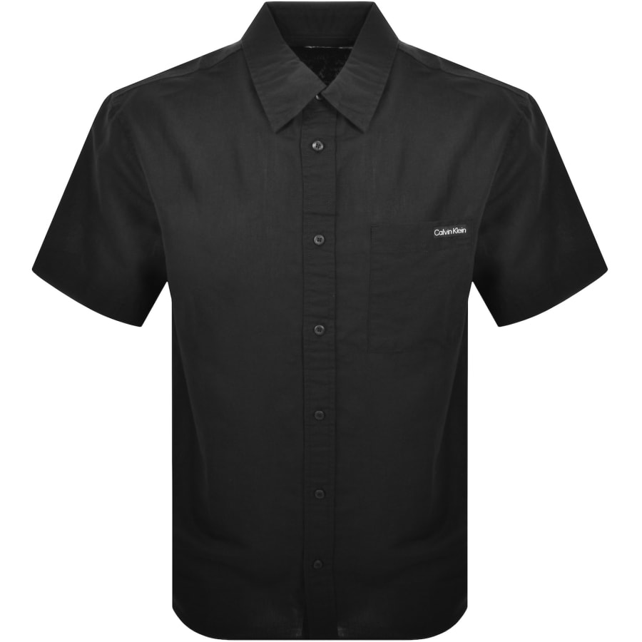 Image number 1 for Calvin Klein Jeans Linen Shirt Black