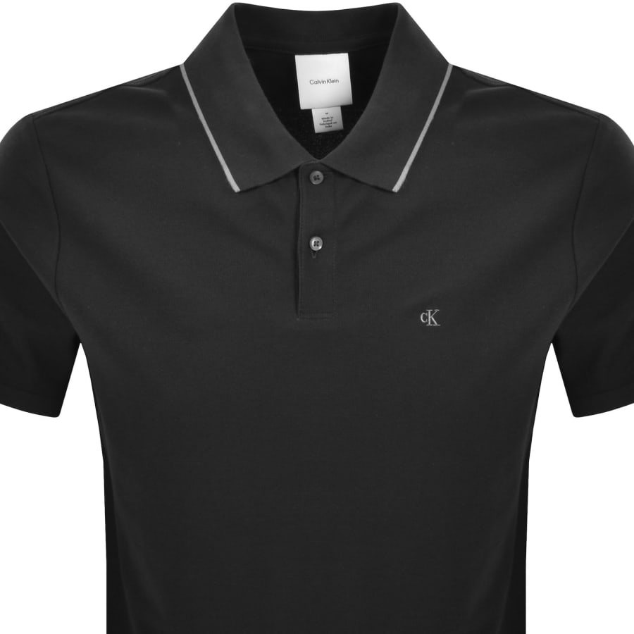 Image number 2 for Calvin Klein Pique Polo T Shirt Black