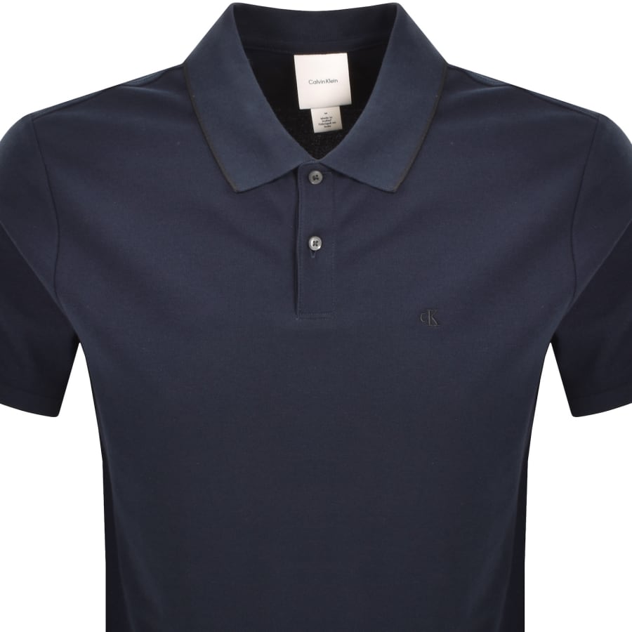 Image number 2 for Calvin Klein Pique Polo T Shirt Navy