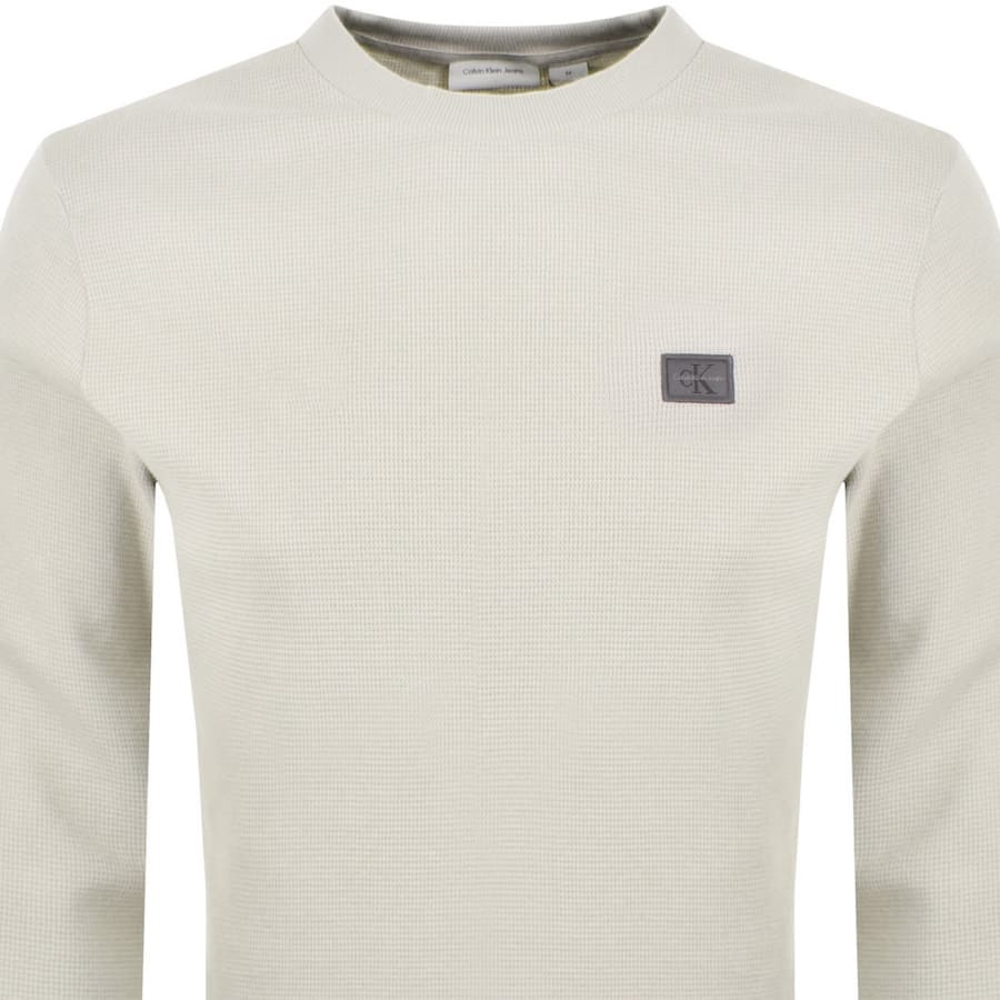Image number 2 for Calvin Klein Jeans Waffle T Shirt Off White