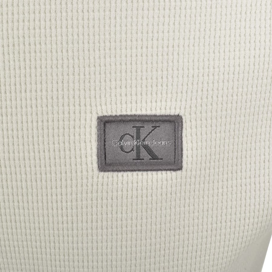 Image number 3 for Calvin Klein Jeans Waffle T Shirt Off White