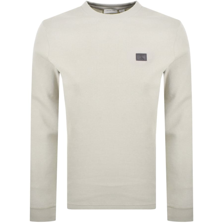 Image number 1 for Calvin Klein Jeans Waffle T Shirt Off White