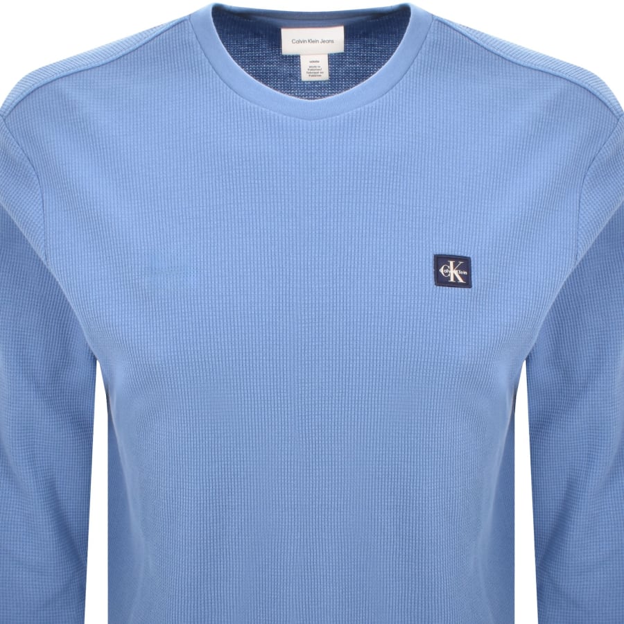 Image number 2 for Calvin Klein Jeans Waffle T Shirt Blue