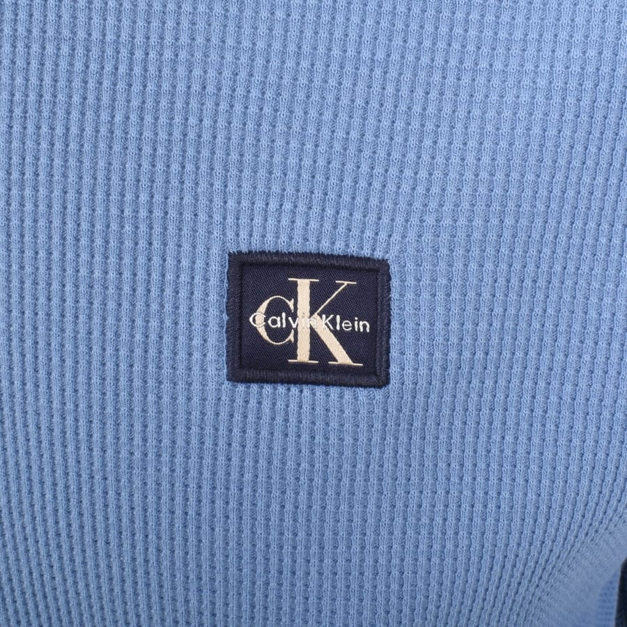 Image number 3 for Calvin Klein Jeans Waffle T Shirt Blue