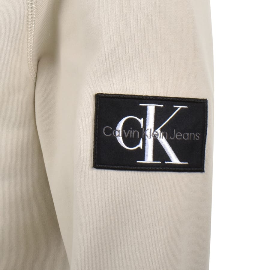 Image number 4 for Calvin Klein Jeans Badge Sweatshirt Beige