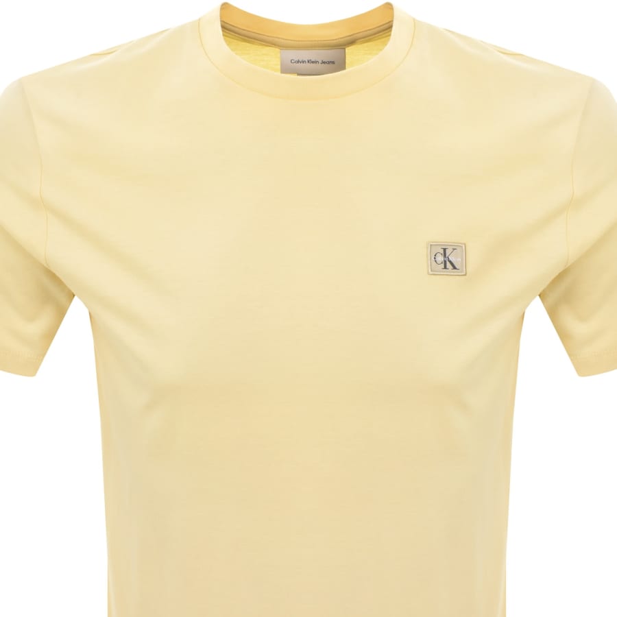 Image number 2 for Calvin Klein Jeans Badge T Shirt Yellow