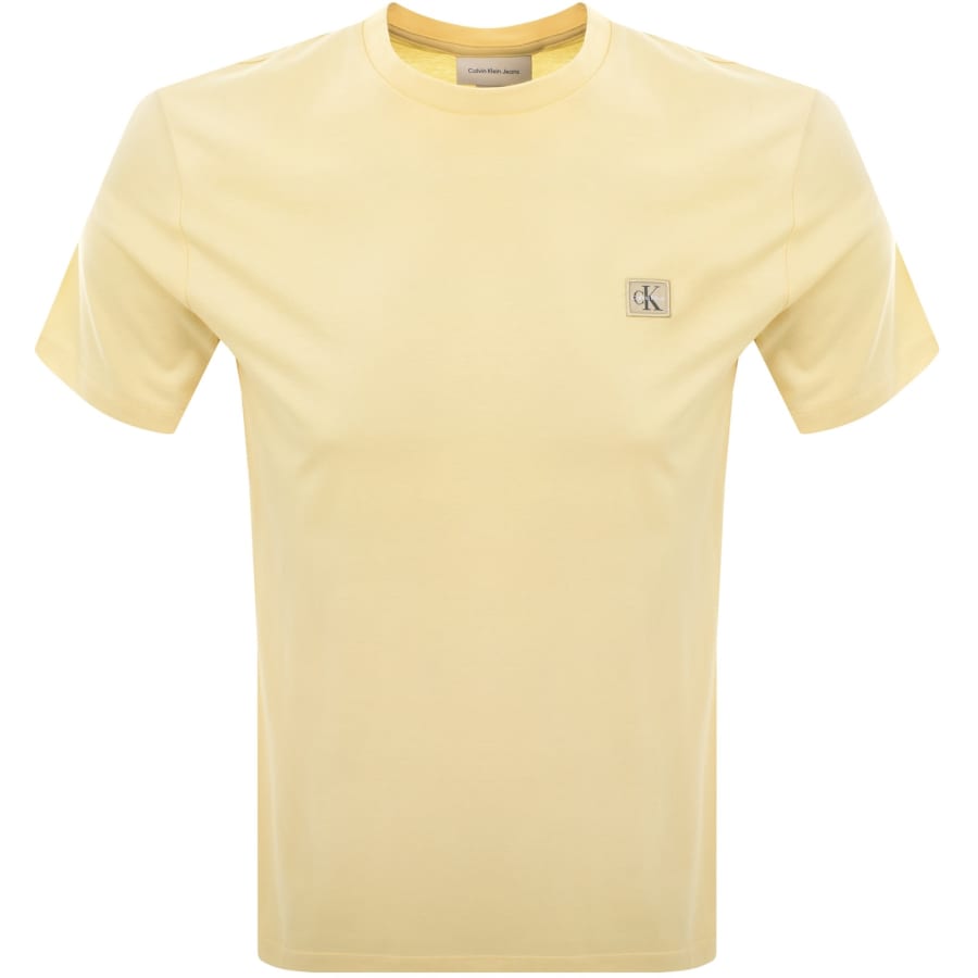 Image number 1 for Calvin Klein Jeans Badge T Shirt Yellow