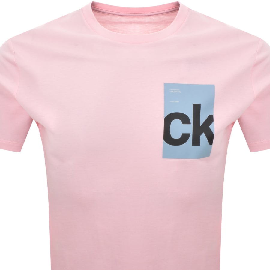 Image number 2 for Calvin Klein Jeans Box Graphic T Shirt Pink