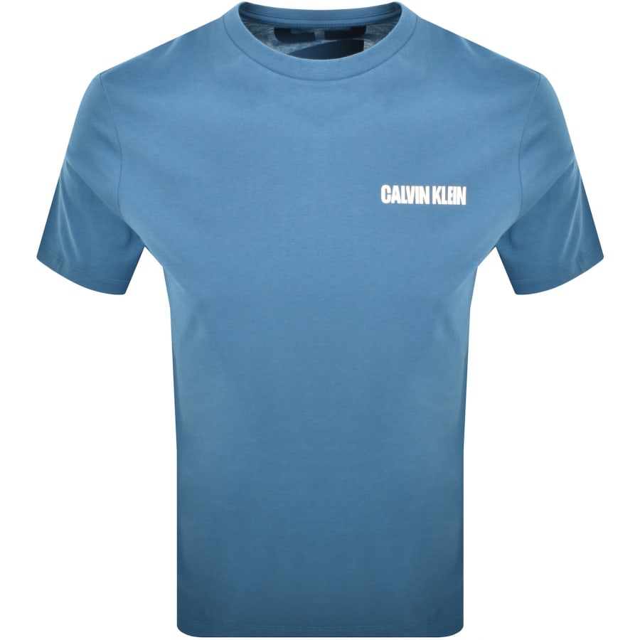 Image number 2 for Calvin Klein Jeans Word Stretch T Shirt Blue