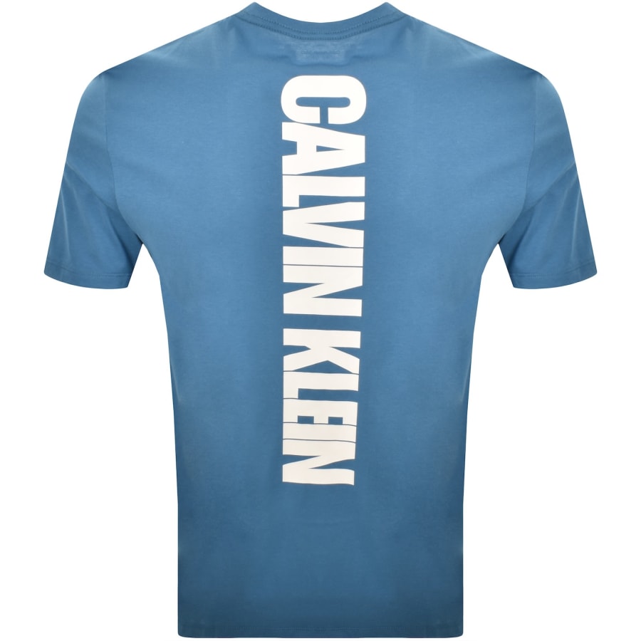 Image number 5 for Calvin Klein Jeans Word Stretch T Shirt Blue