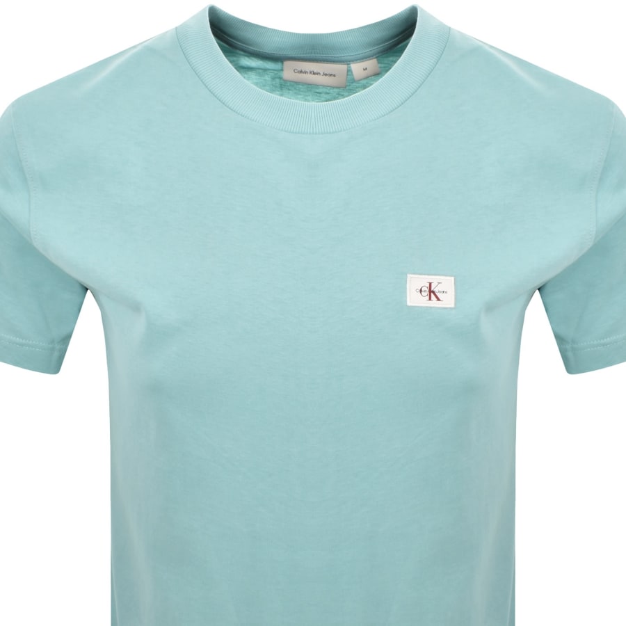Image number 2 for Calvin Klein Jeans Woven Label T Shirt Blue
