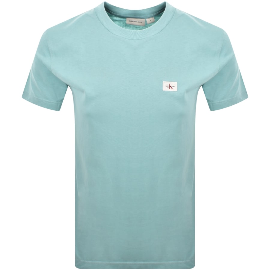 Image number 1 for Calvin Klein Jeans Woven Label T Shirt Blue