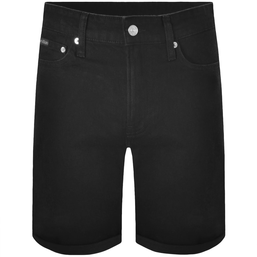 Image number 2 for Calvin Klein Jeans Slim Fit Denim Shorts Black