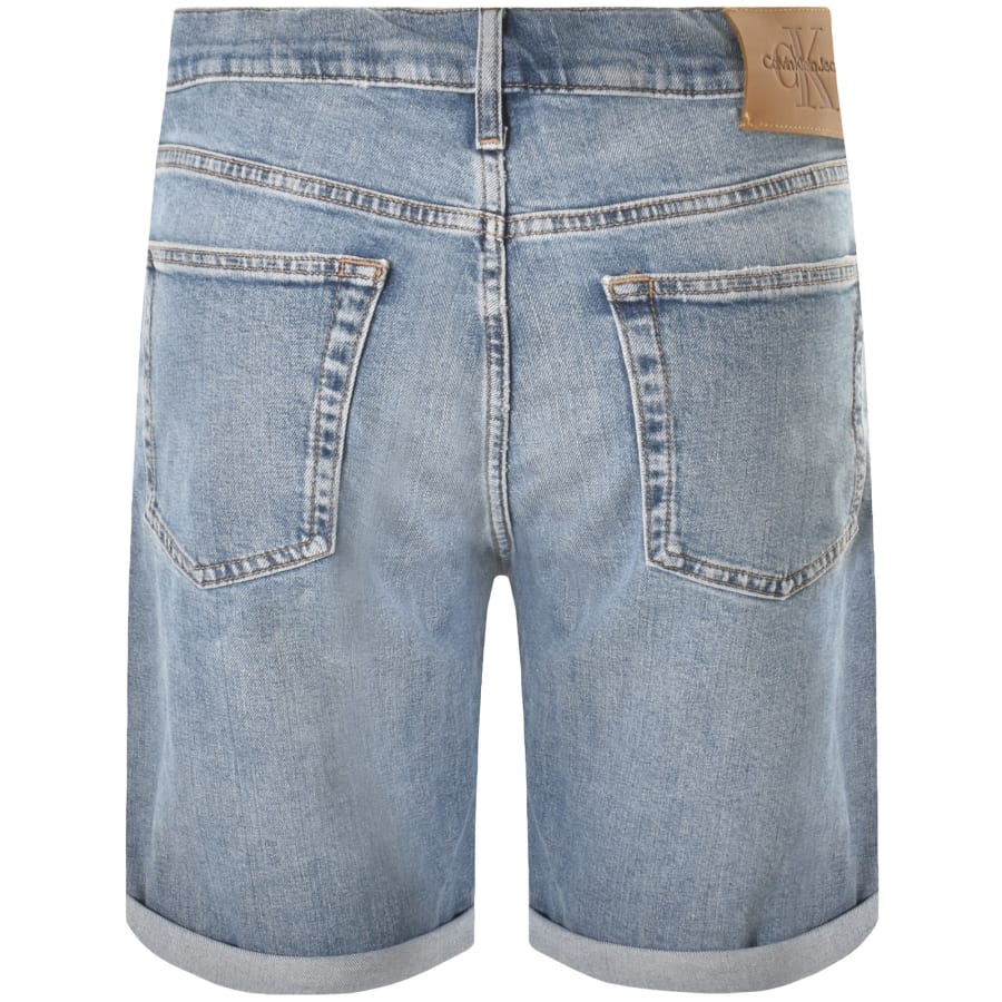 Image number 3 for Calvin Klein Jeans Slim Fit Denim Shorts Blue