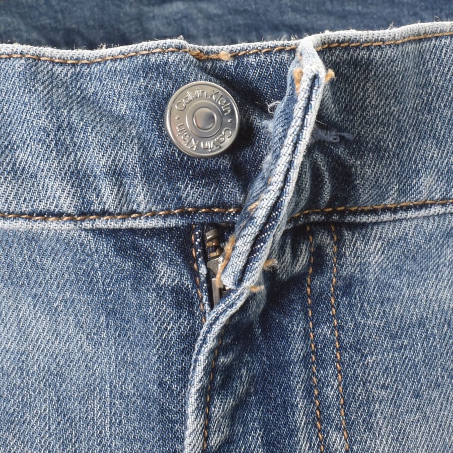 Image number 5 for Calvin Klein Jeans Slim Fit Denim Shorts Blue