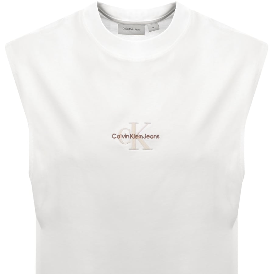 Image number 2 for Calvin Klein Jeans Relaxed Fit Logo Vest White