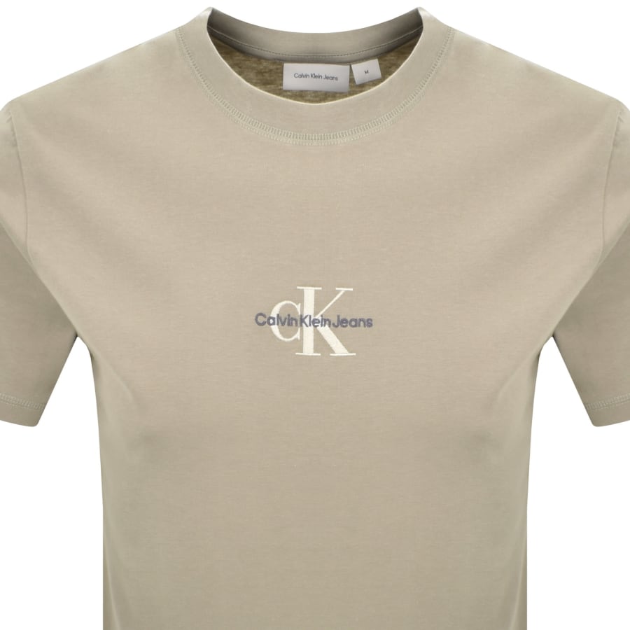Image number 2 for Calvin Klein Jeans Monologo T Shirt Beige
