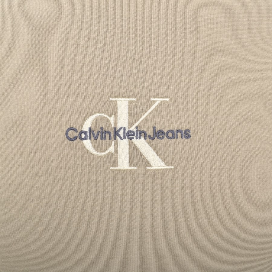 Image number 3 for Calvin Klein Jeans Monologo T Shirt Beige