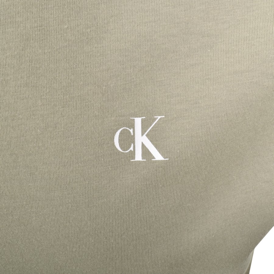 Image number 4 for Calvin Klein Jeans Painted Logo T Shirt Laurel Oak