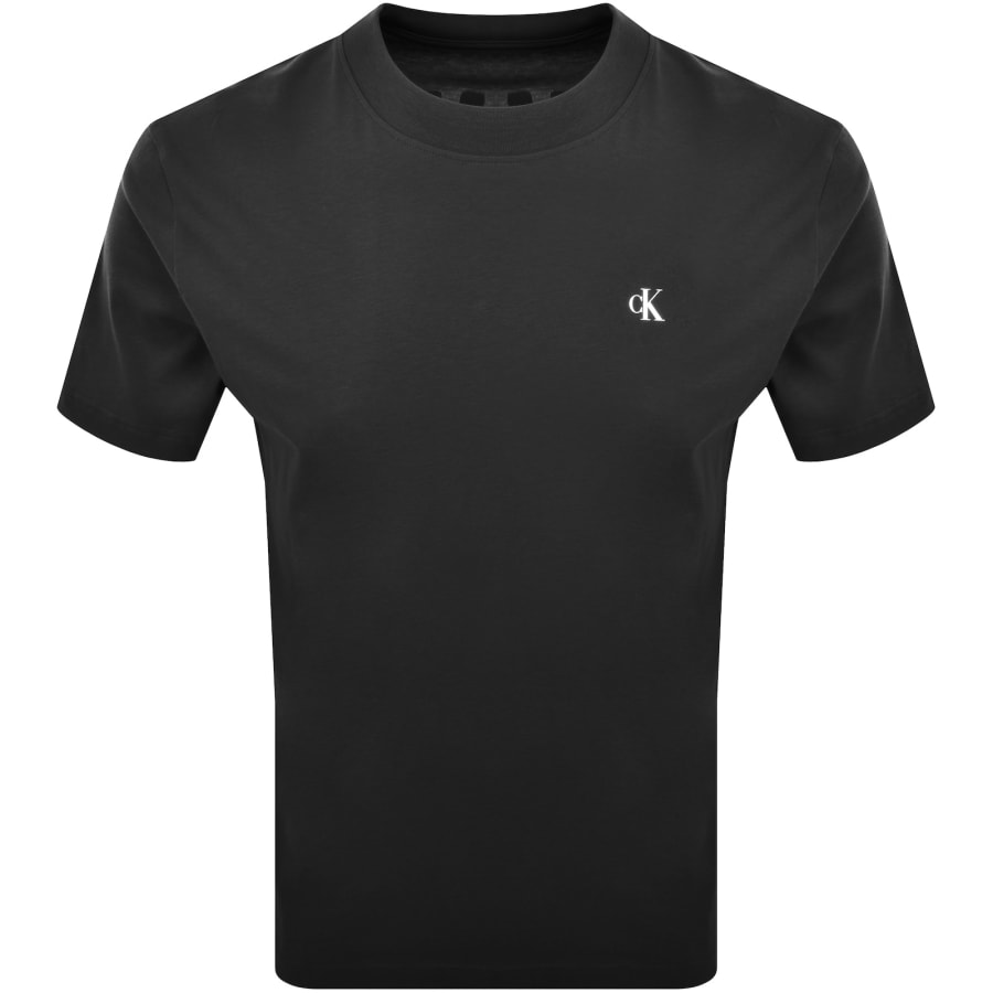Image number 2 for Calvin Klein Jeans Painted Logo T Shirt Black