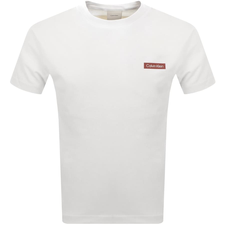 Image number 2 for Calvin Klein Overlay Print T Shirt White