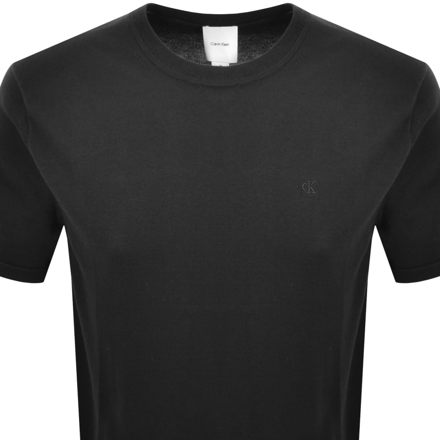 Image number 2 for Calvin Klein Short Sleeve Knit Jumper Black