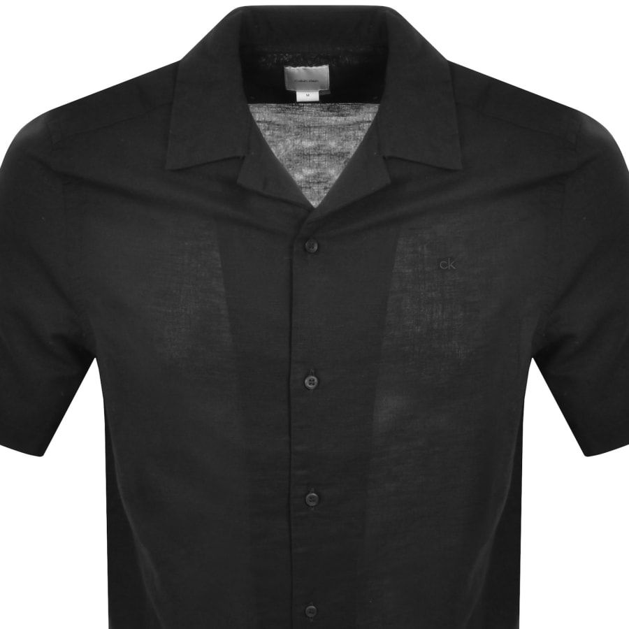Image number 2 for Calvin Klein Linen Shirt Black