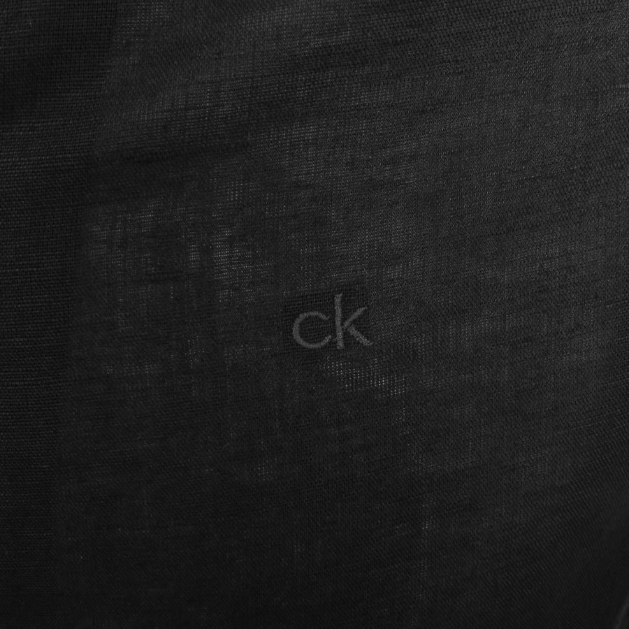 Image number 3 for Calvin Klein Linen Shirt Black