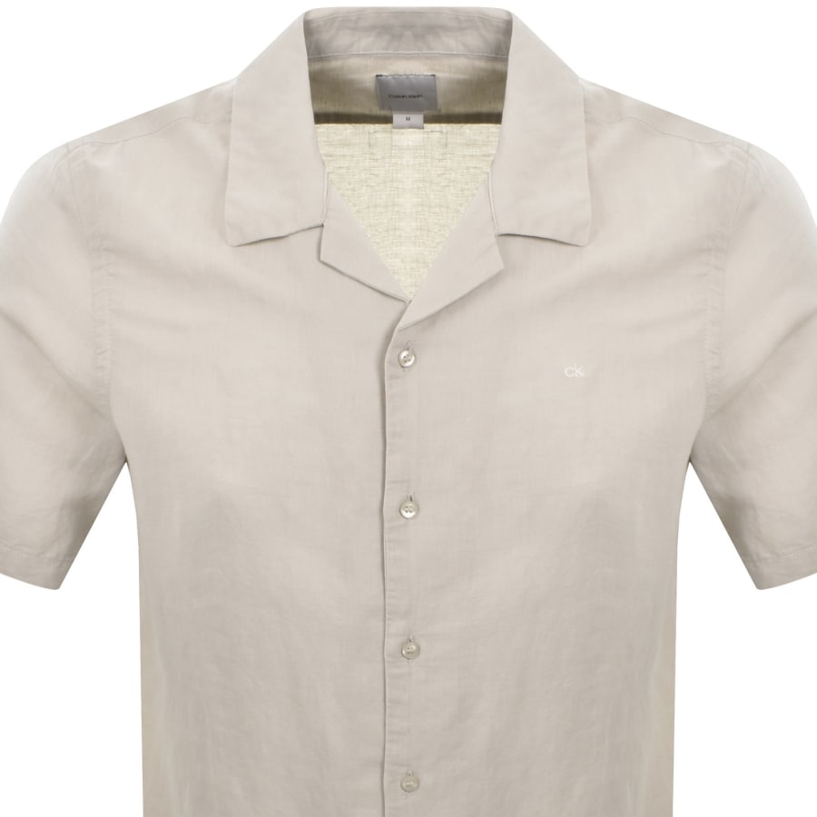 Image number 2 for Calvin Klein Linen Shirt Beige