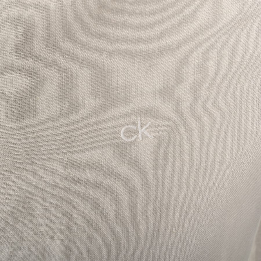 Image number 3 for Calvin Klein Linen Shirt Beige