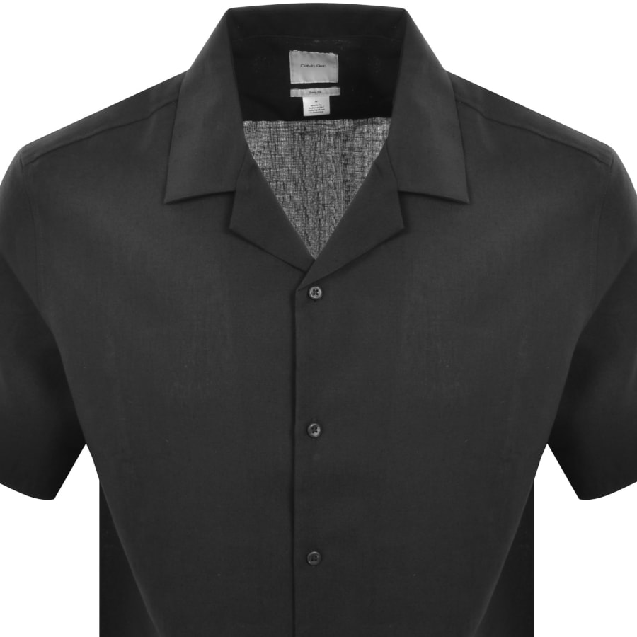 Image number 2 for Calvin Klein Linen Shirt Black