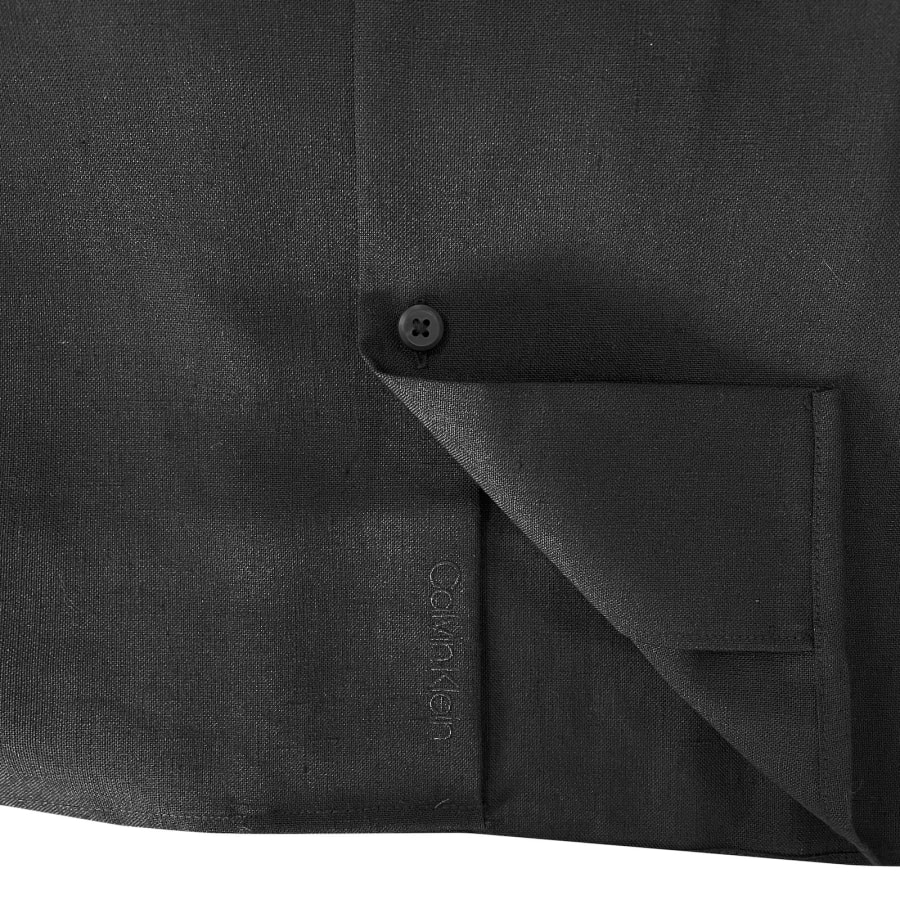 Image number 3 for Calvin Klein Linen Shirt Black