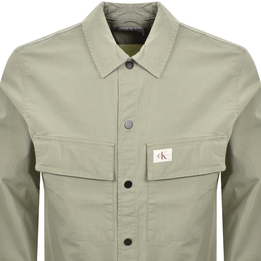 Image number 2 for Calvin Klein Jeans Cargo Overshirt Jacket Green