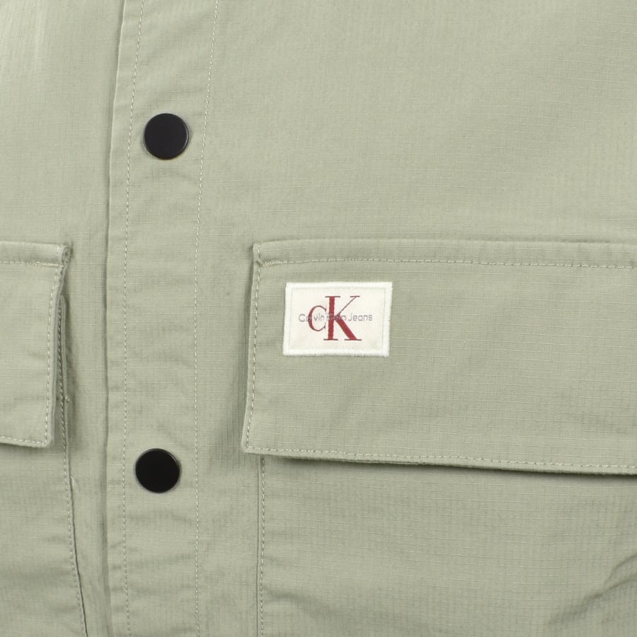 Image number 3 for Calvin Klein Jeans Cargo Overshirt Jacket Green