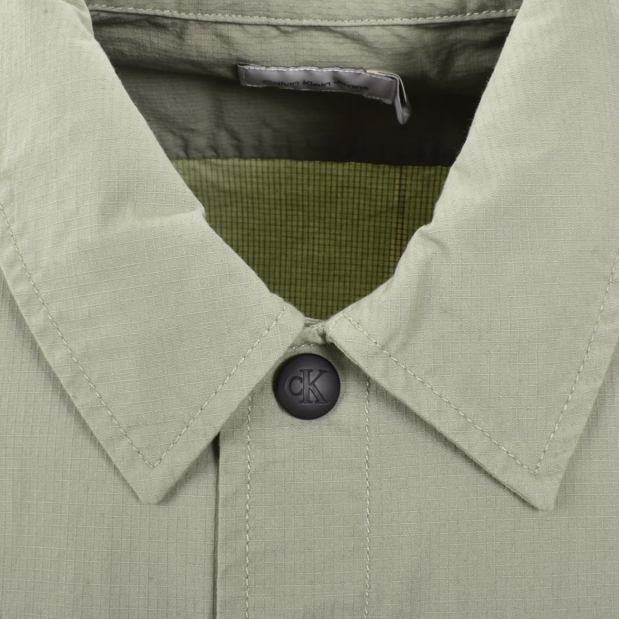 Image number 4 for Calvin Klein Jeans Cargo Overshirt Jacket Green