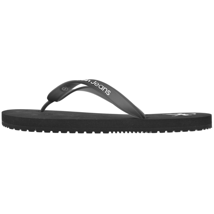 Image number 2 for Calvin Klein Jeans Logo Beach Flip Flops Black