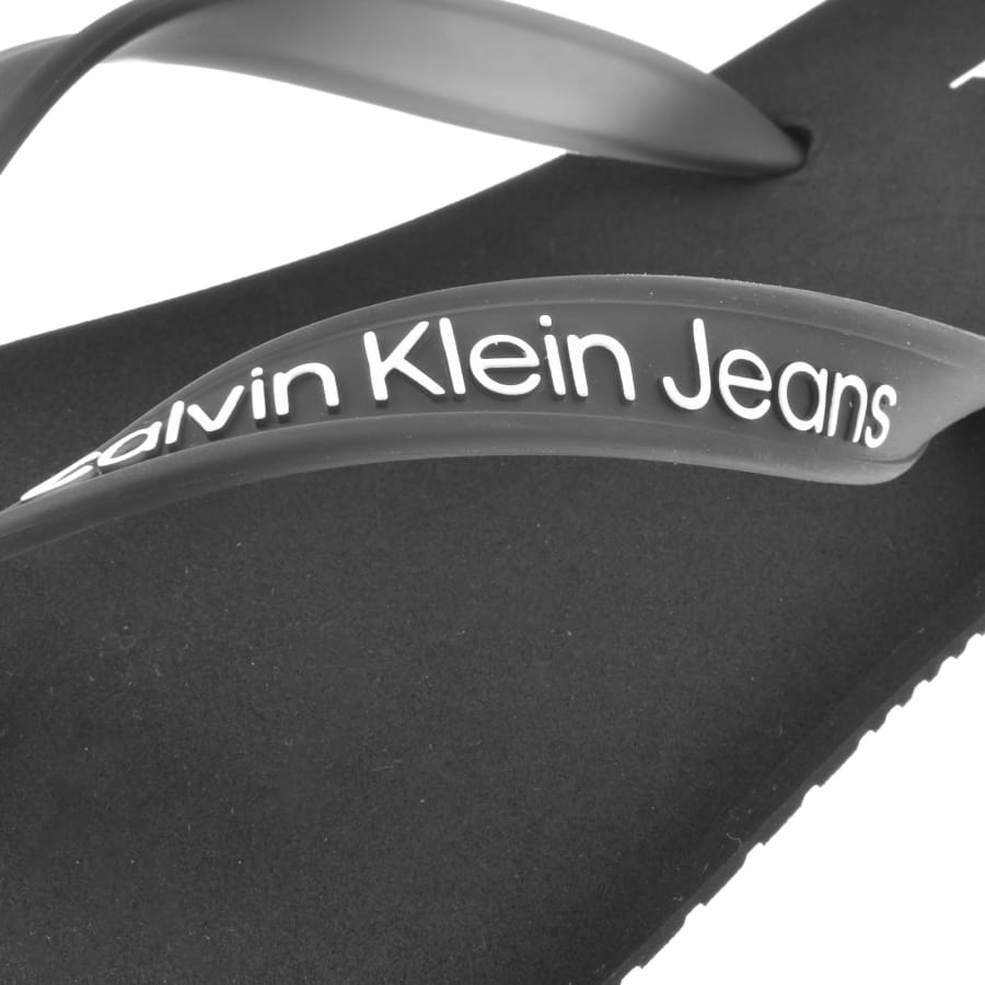 Image number 4 for Calvin Klein Jeans Logo Beach Flip Flops Black