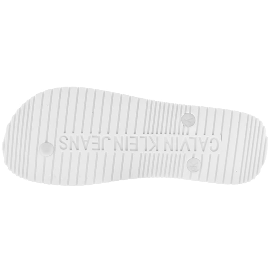 Image number 5 for Calvin Klein Jeans Logo Beach Flip Flops White